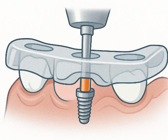 An illustration of a basic surgical guide used to place implants